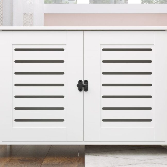 Stílusos fehér cicaház/alomdoboz