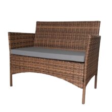 Rattan bútorkészlet MADERA – barna/szürke párnák