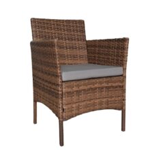 Rattan bútorkészlet MADERA – barna/szürke párnák