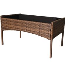 Rattan bútorkészlet MADERA – barna/szürke párnák