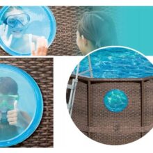 Rattan hatású fémvázas medence szett Pro Max 366x100cm 22in1