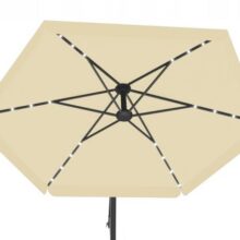 Kerti napernyő védőhuzattal és LED világítással BANANA – bézs