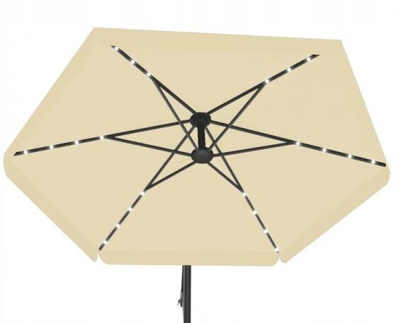 Kerti napernyő védőhuzattal és LED világítással BANANA – bézs
