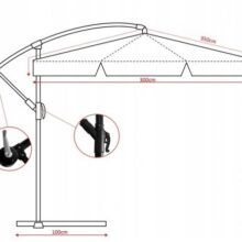 Kerti napernyő védőhuzattal és LED világítással BANANA – bézs
