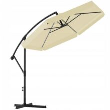 Kerti napernyő védőhuzattal és LED világítással BANANA – bézs