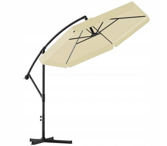 Kerti napernyő védőhuzattal és LED világítással BANANA – bézs