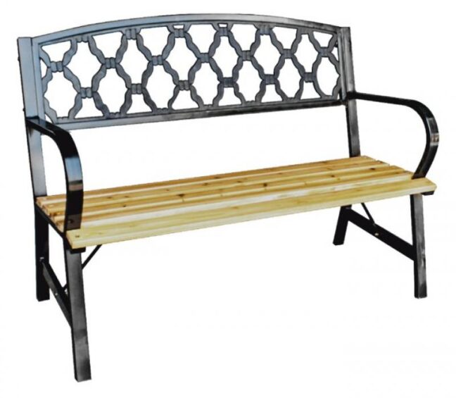 Kerti pad fém vázzal 120x56x85 cm