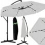 Kerti napernyő 3m, védőhuzattal és LED világítással - szürke
