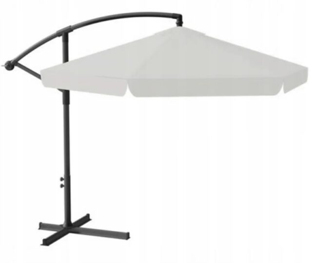 Kerti napernyő 3m, védőhuzattal és LED világítással – szürke