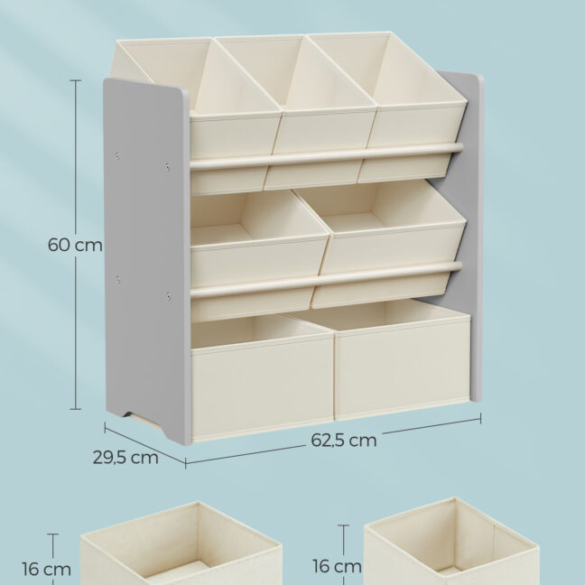 Tárolórendszer gyerekeknek – szürke, bézs