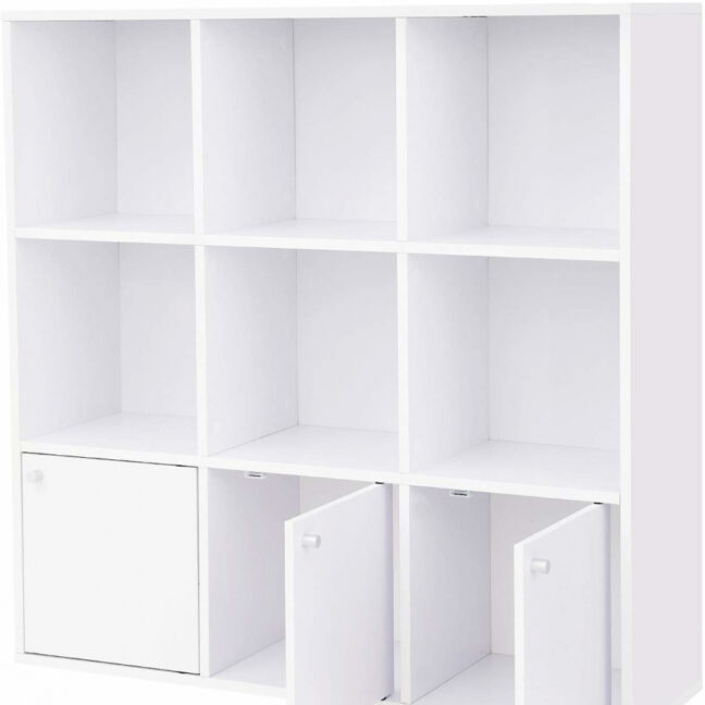Könyvespolc 97.5 x 30 x 97.5 cm – fehér