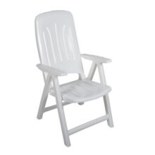Műanyag napozó szék – fehér