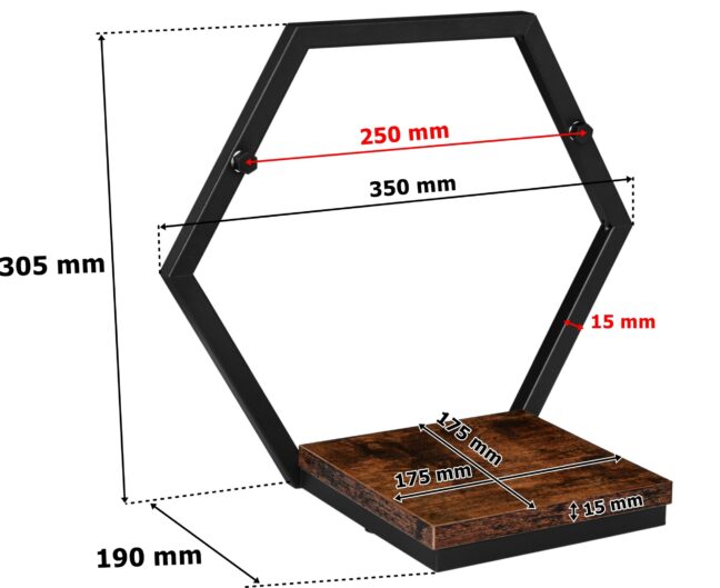 HONUNG RUSTIC loft fém fali virágtartó