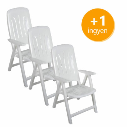 Műanyag napozó szék 3+1 ingyen – fehér