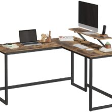 Sarok íróasztal állítható monitortartóval 140 x 130 x 76/91,5 cm