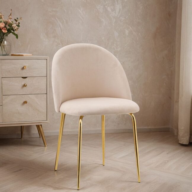 Bársonyszék Fargo Gold Velvet bézs