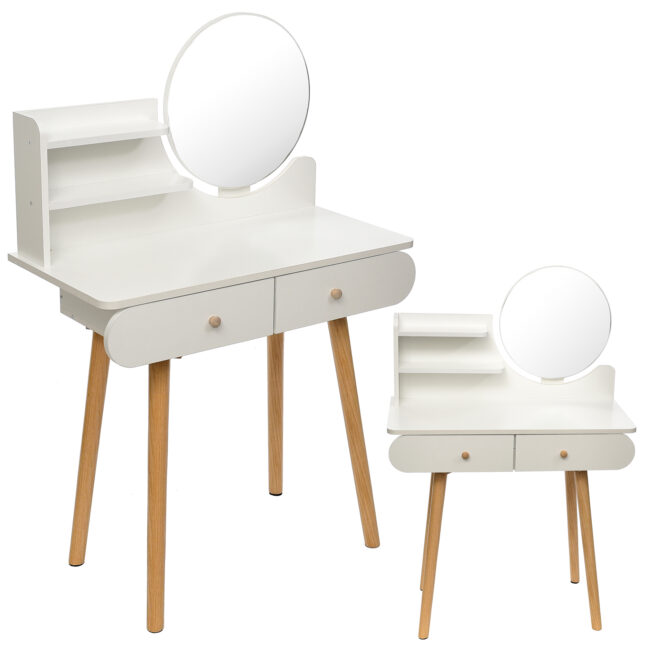 Skandináv stílusú pipere asztal SCANDI, fehér asztallappal