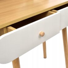 Skandináv stílusú pipere asztal fa hatású asztallappal