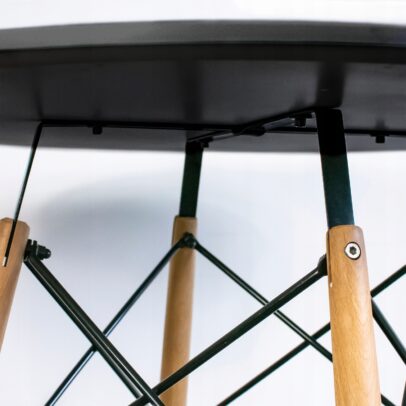 Skandináv stílusú kerek étkező asztal 80cm – fekete