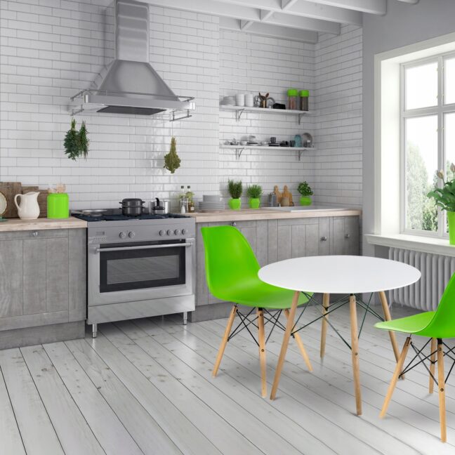 Skandináv stílusú kerek étkező asztal 80cm – fehér
