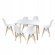 Skandináv stílusú téglalap alakú étkező asztal – fehér