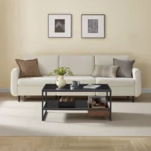 Dohányzóasztal Terra – fekete, diófa rekesszel 100x55x45 cm