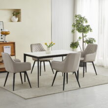 Étkezőszék NANA360 – bézs bársony/fekete lábak