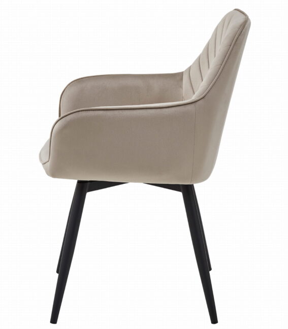 Étkezőszék NANA360 – bézs bársony/fekete lábak