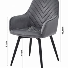 Étkezőszék NANA360 – bézs bársony/fekete lábak