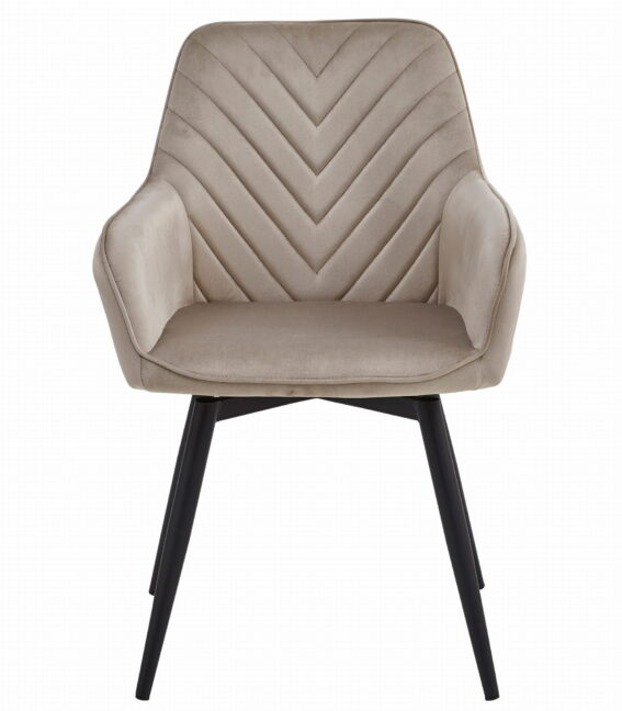 Étkezőszék NANA360 – bézs bársony/fekete lábak