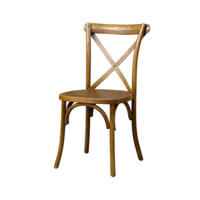 Fa esküvői szék CROSS-BACK WOOD – barna