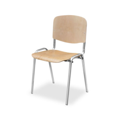 Konferenciaszék ISO WOOD – natúr/króm lábak