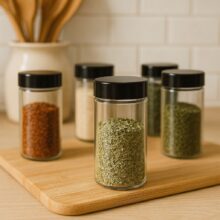 Rotor fűszertartó állvány 20 üveggel és címkékkel