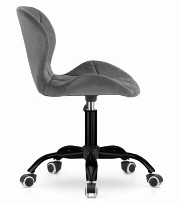 Bársony irodai szék Noto – szürke bársony/fekete