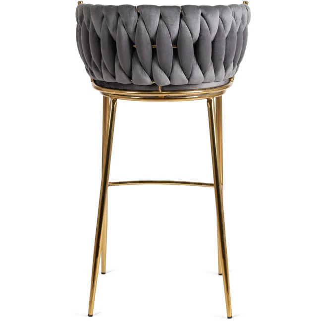 Bárszék FLORES  szürke bársony/ arany lábak
