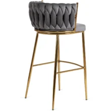 Bárszék FLORES  szürke bársony/ arany lábak