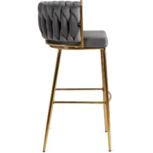 Bárszék FLORES  szürke bársony/ arany lábak