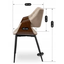 DAKOTA étkezőszék bézs bársony/dió