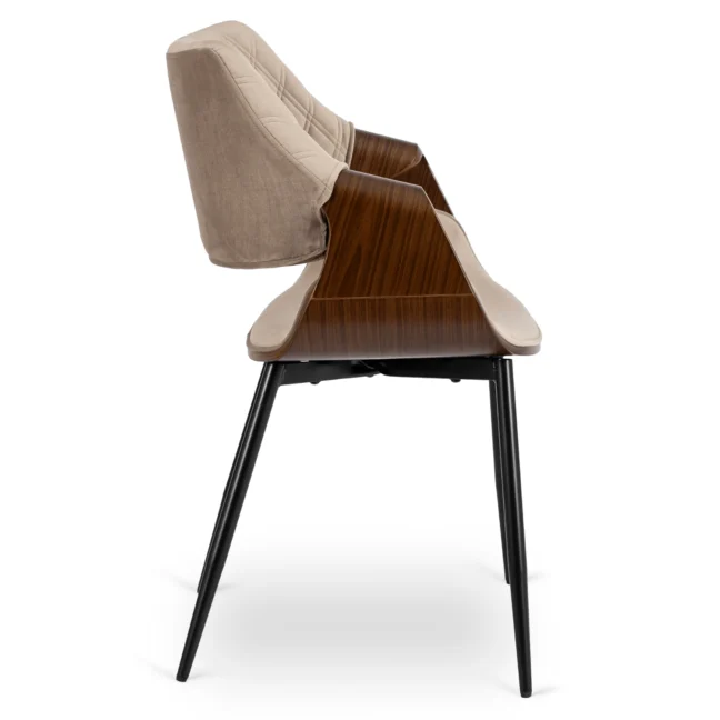 DAKOTA étkezőszék bézs bársony/dió