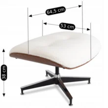 PALERMO pihenőfotel lábtartóval, fehér