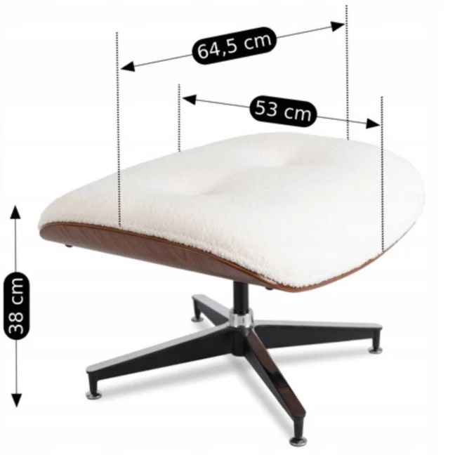 PALERMO pihenőfotel lábtartóval, fehér