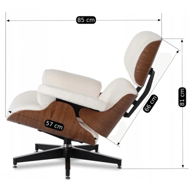 PALERMO pihenőfotel lábtartóval, fehér