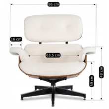 PALERMO pihenőfotel lábtartóval, fehér