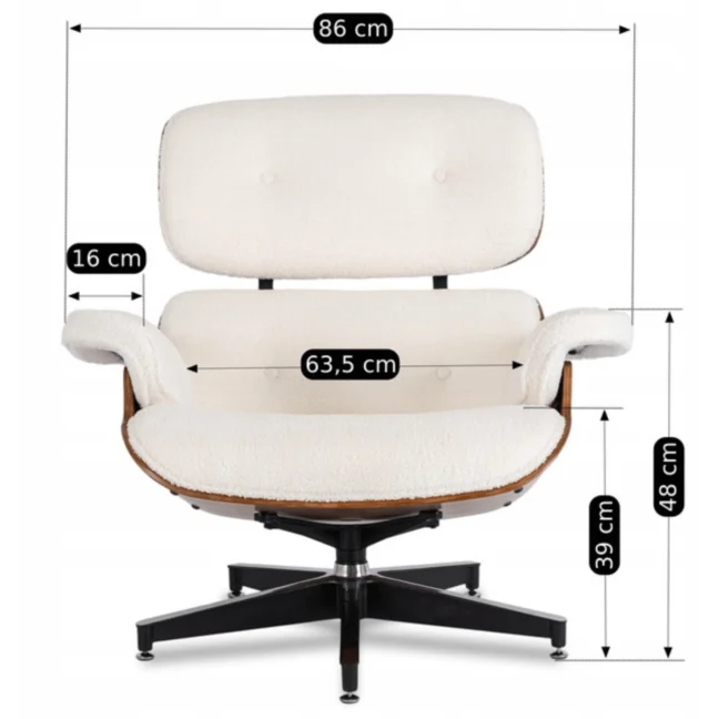 PALERMO pihenőfotel lábtartóval, fehér