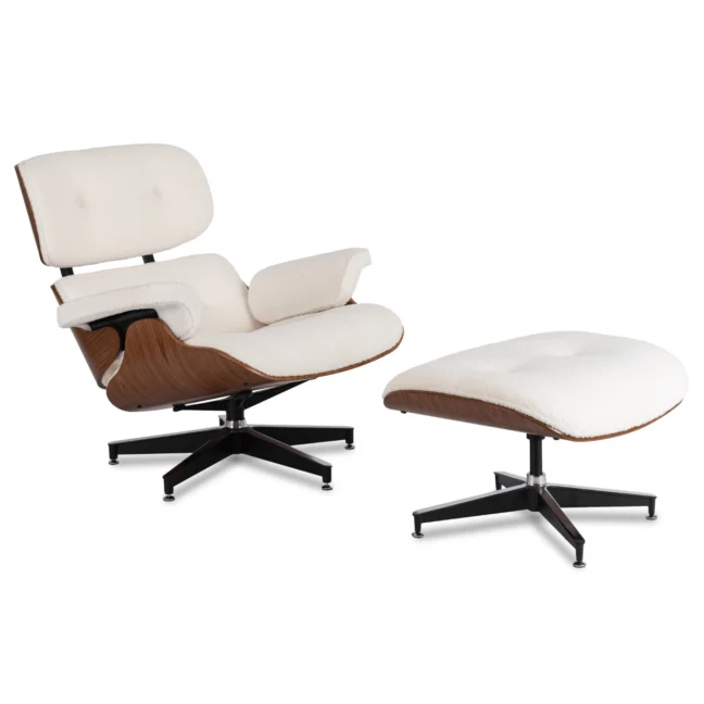 PALERMO pihenőfotel lábtartóval, fehér