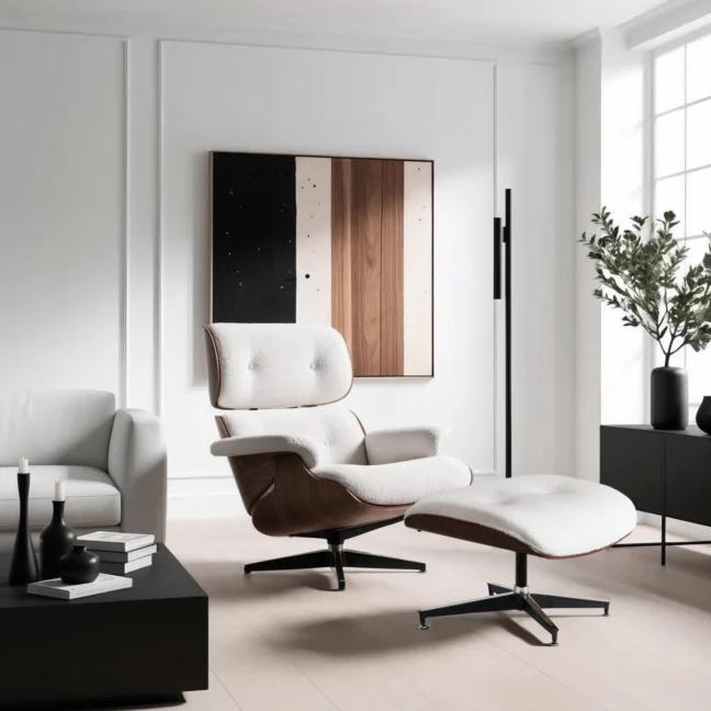 PALERMO pihenőfotel lábtartóval, fehér