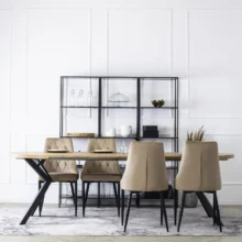 Kárpitozott étkezőszék Cork, bézs