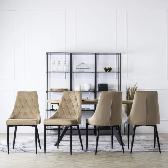 Kárpitozott étkezőszék Cork, bézs