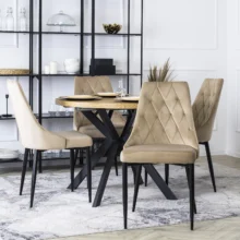 Kárpitozott étkezőszék Cork, bézs