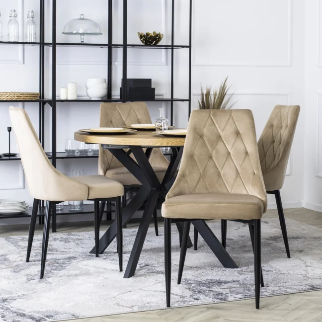 Kárpitozott étkezőszék Cork, bézs